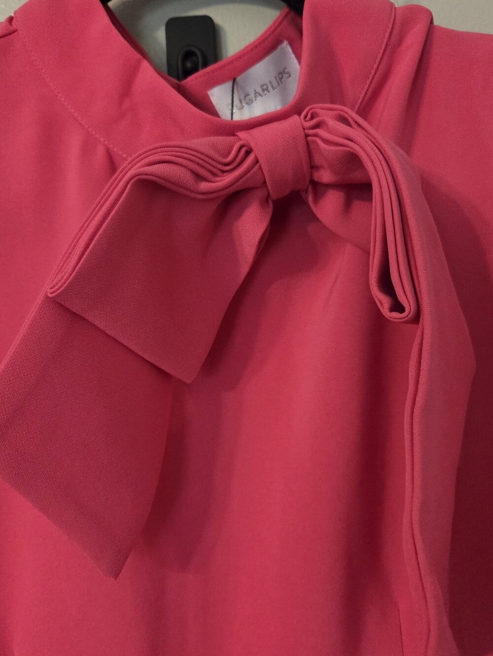 Sugarlips Women's Pink High Neck Wide Leg Bow Jumpsuit Event Evening Sz L - Picture 5 of 13